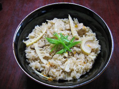 竹の子とイカの炊き込みご飯